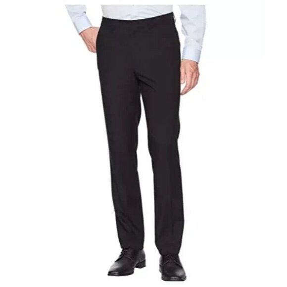 NEW Kenneth Cole Men's 30W x 30L Reaction Techni-Cole Flex Dress Pant Black - Picture 1 of 8